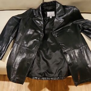 Wilsons Leather Glossy Black Jacket